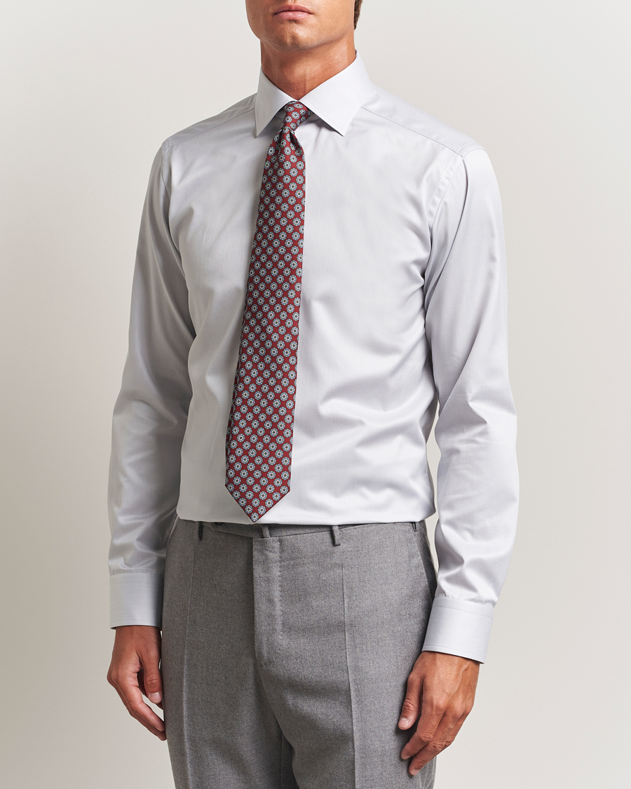 Herren | Hemden | Eton | Slim Fit Signature Twill Paspoal Shirt Light Grey