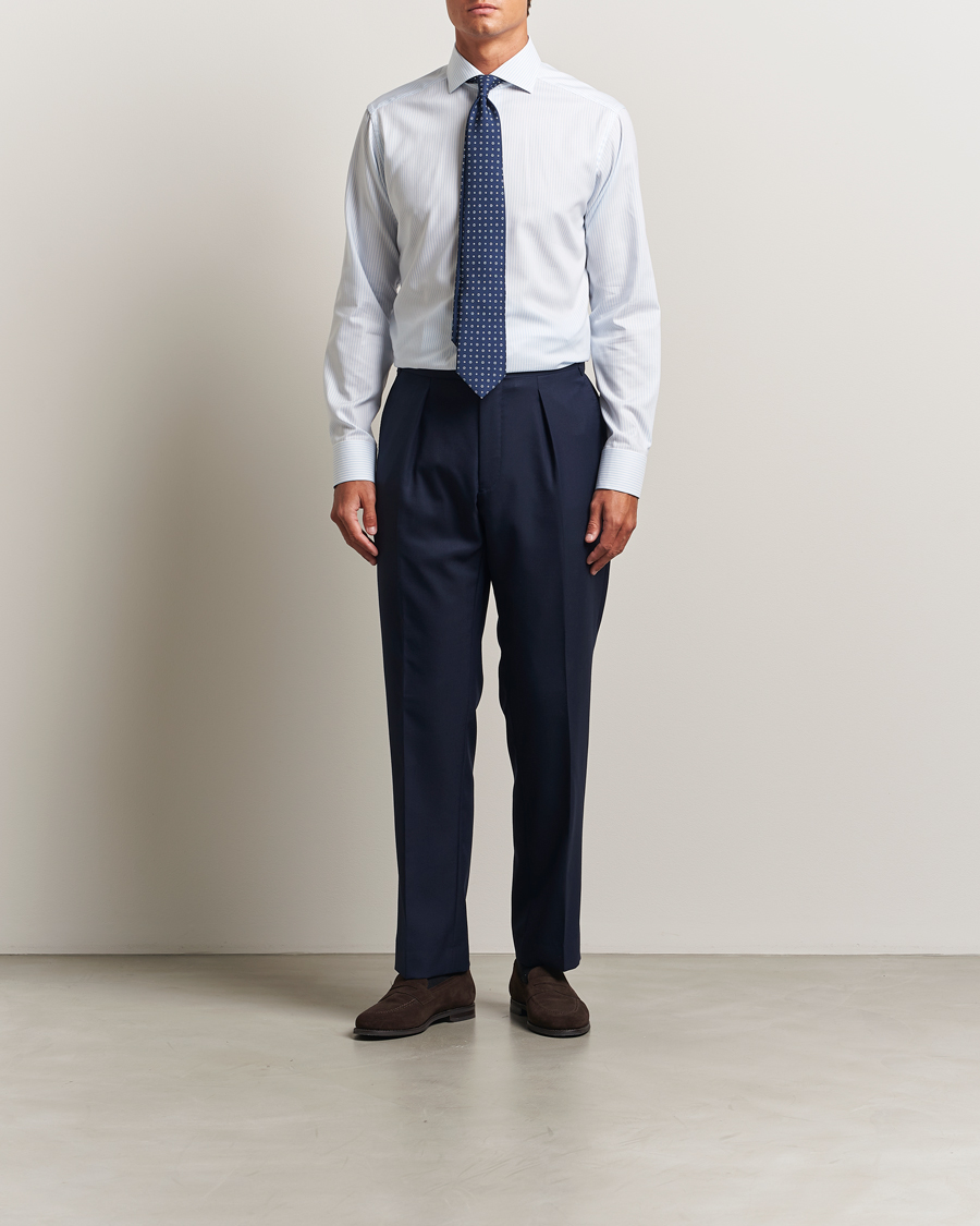 Herren | Hemden | Eton | Slim Fit Bengal Striped Oxford Shirt Light Blue