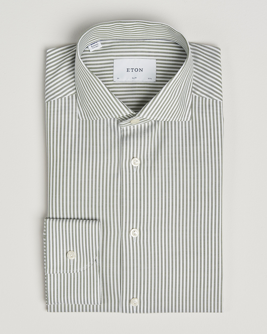 Herren | Hemden | Eton | Slim Fit Bengal Striped Oxford Shirt Green