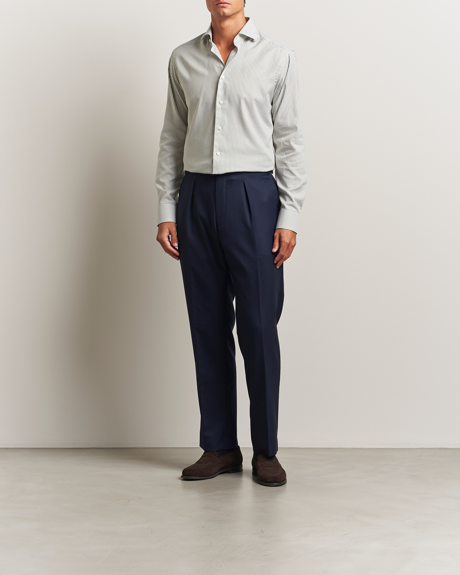 Herren | Hemden | Eton | Slim Fit Bengal Striped Oxford Shirt Green