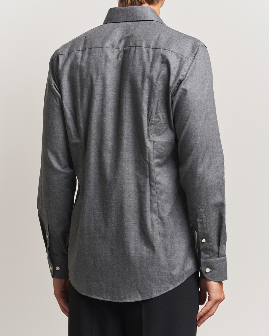 Herren | Hemden | Eton | Slim Fit Wrinkle Free Flannel Shirt Dark Grey