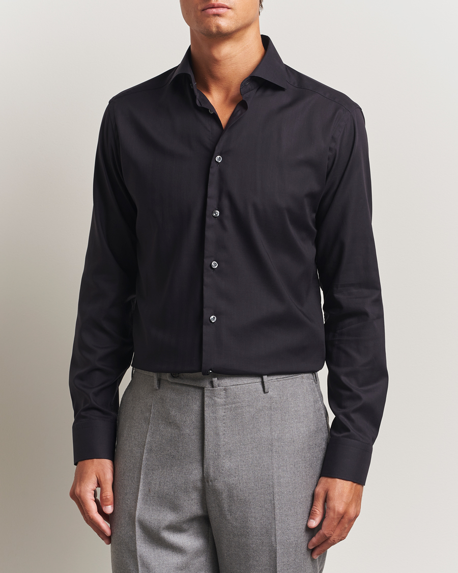 Herren | Hemden | Eton | Slim Fit Wrinkle Free Flannel Shirt Black