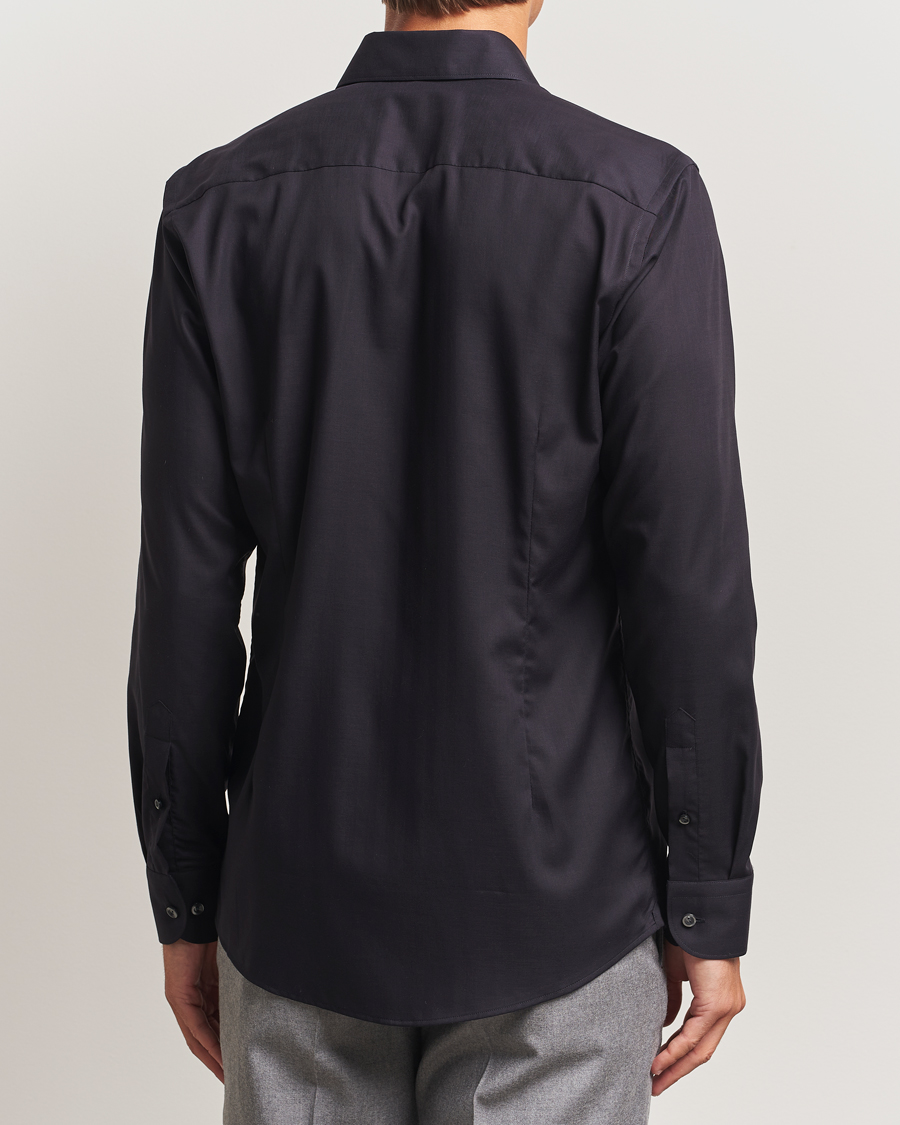 Herren | Hemden | Eton | Slim Fit Wrinkle Free Flannel Shirt Black