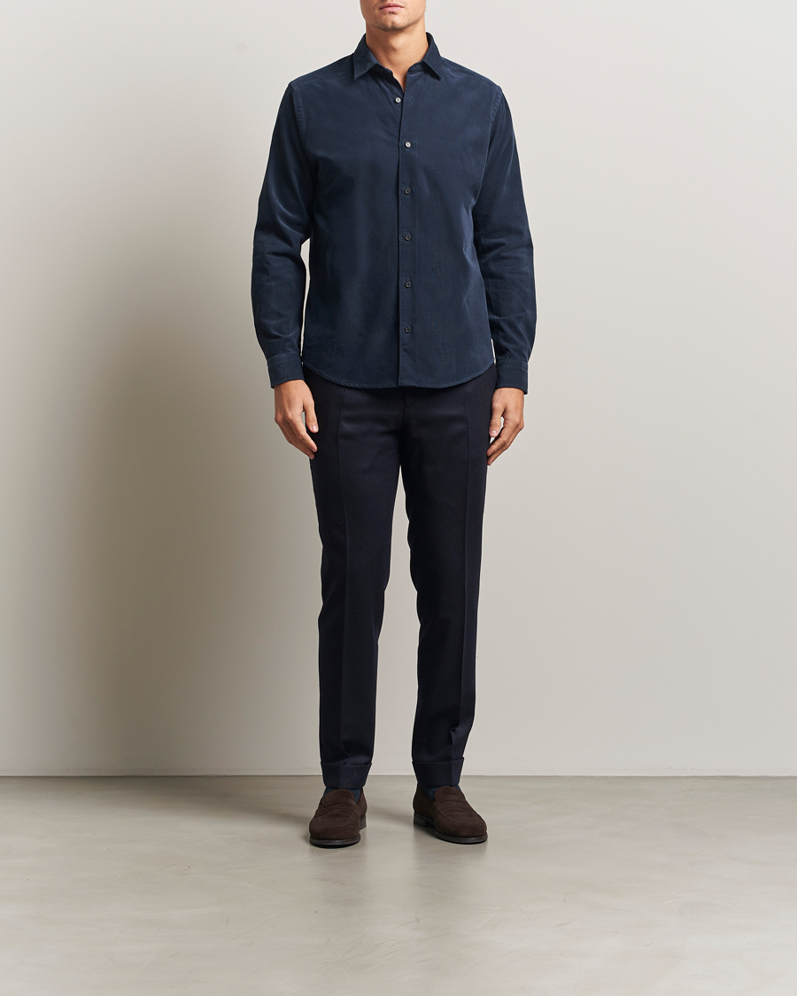 Herren | Hemden | Eton | Casual Fit Corduroy Shirt Navy