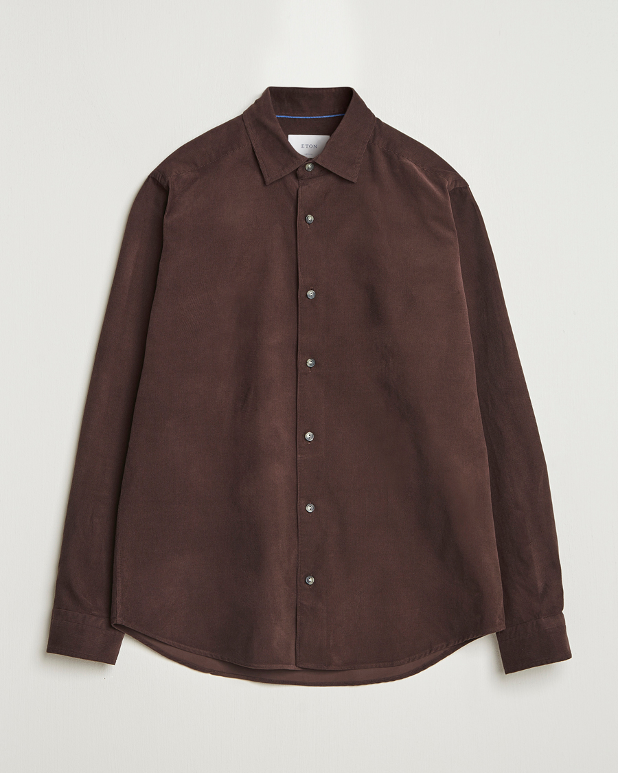 Herren | Hemden | Eton | Casual Fit Corduroy Shirt Dark Brown