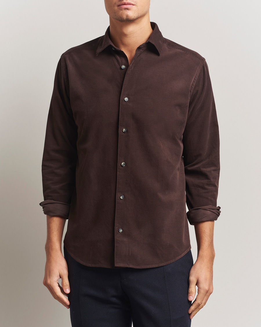 Herren | Hemden | Eton | Casual Fit Corduroy Shirt Dark Brown