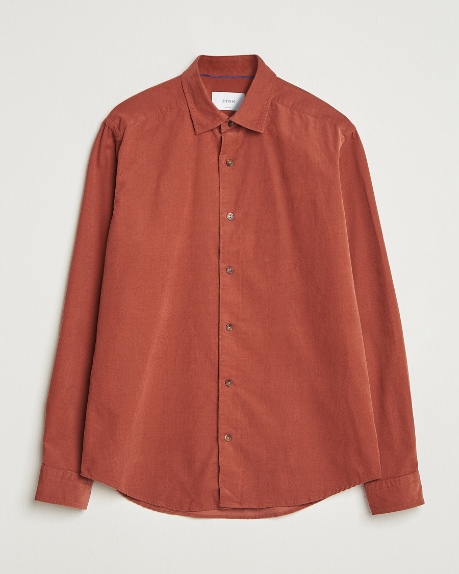Herren | Hemden | Eton | Casual Fit Corduroy Shirt Rust Red