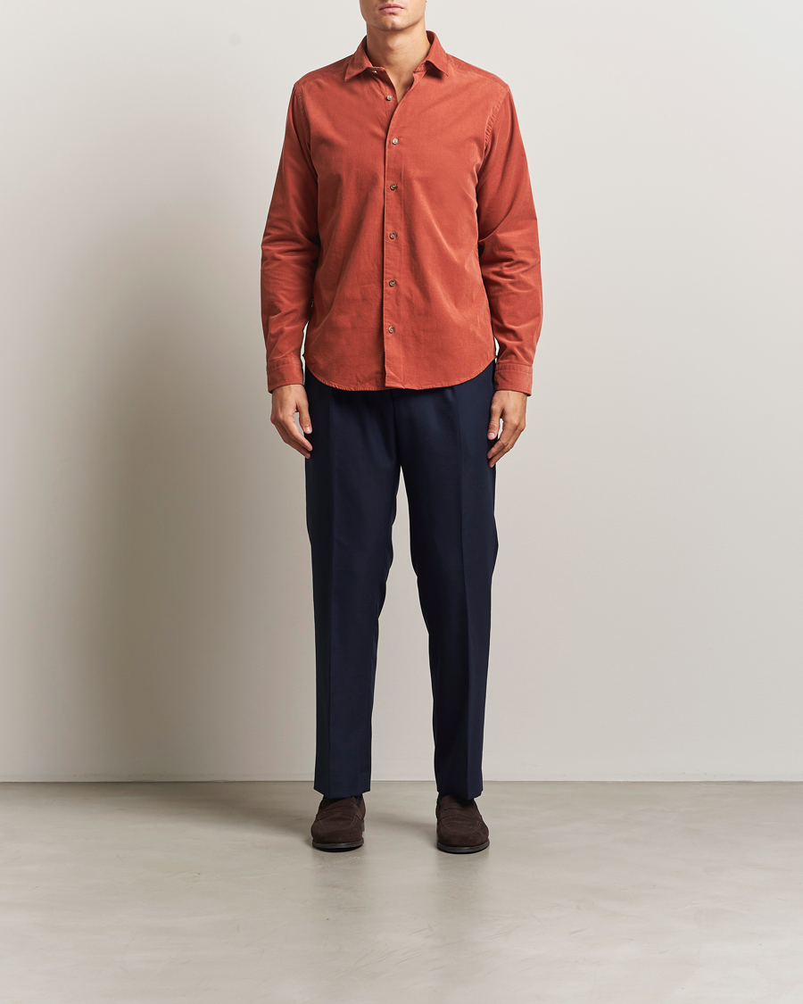 Herren | Hemden | Eton | Casual Fit Corduroy Shirt Rust Red