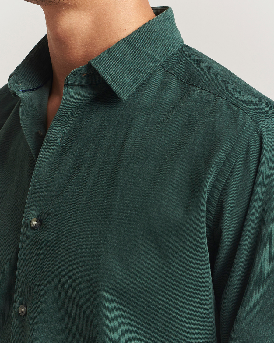 Herren | Hemden | Eton | Casual Fit Corduroy Shirt Dark Green