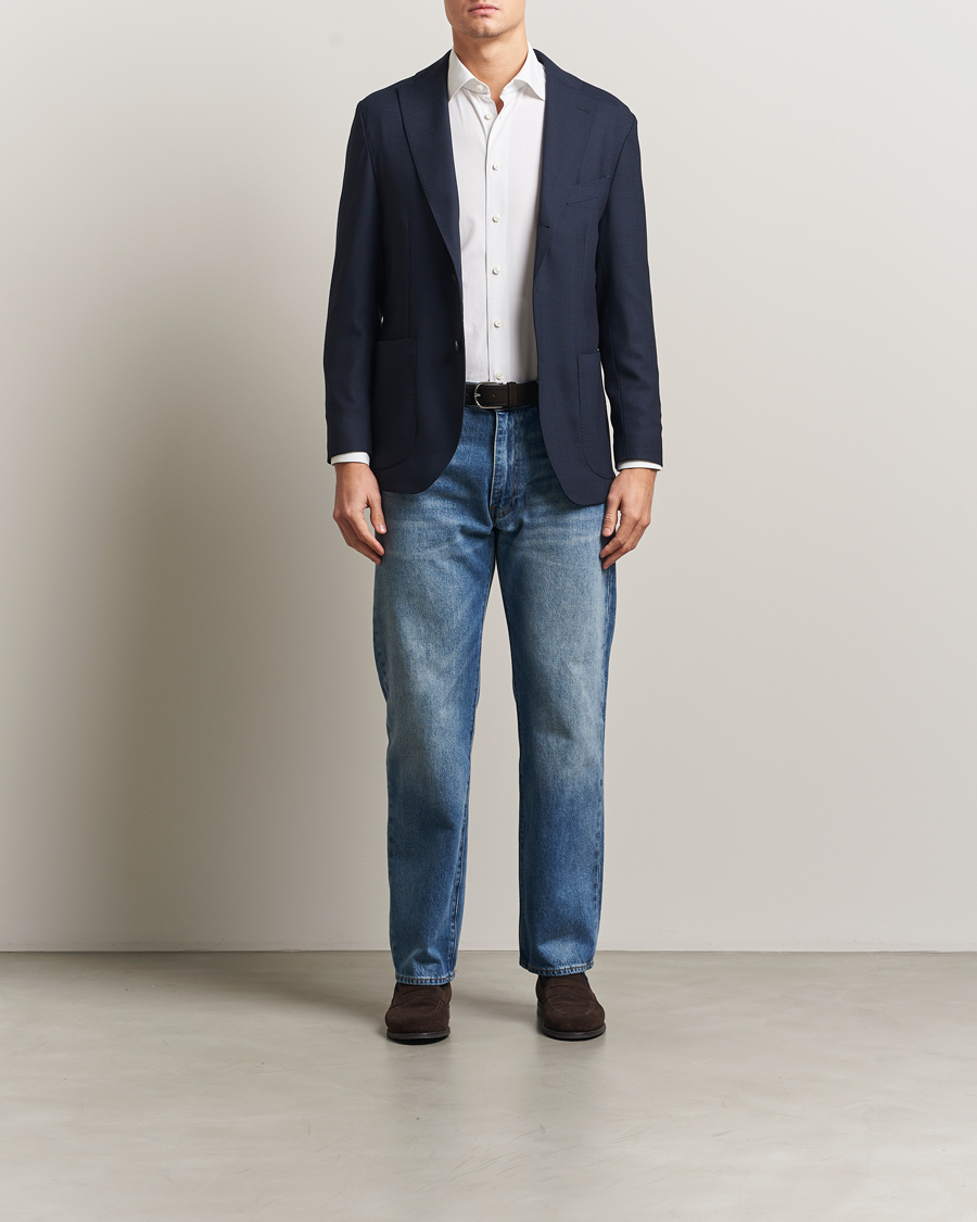 Herren | Sakkos | Eton | Wool Lana Tech Soft Blazer Navy Blue