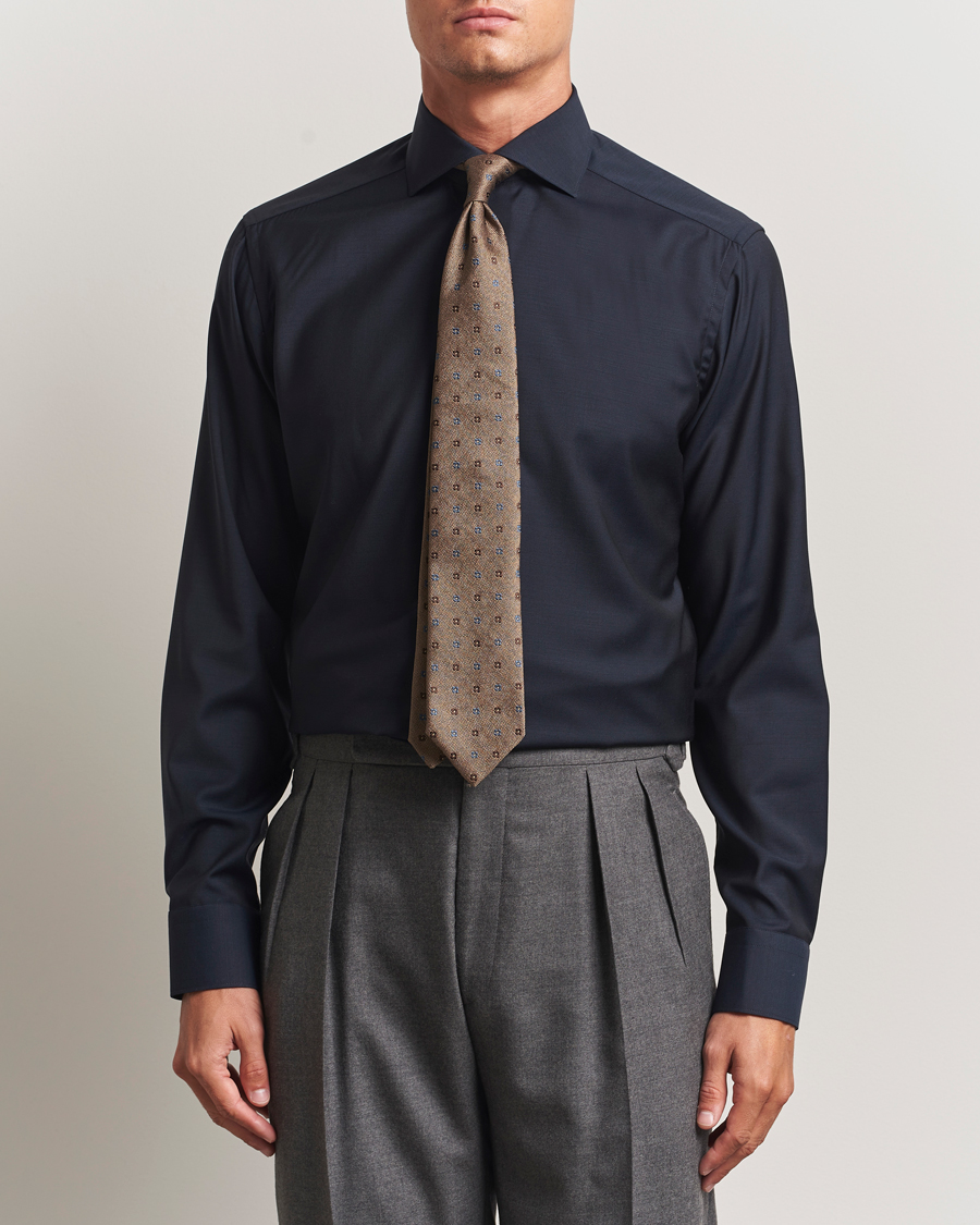 Herren | Hemden | Eton | Slim Fit Merino Shirt Navy