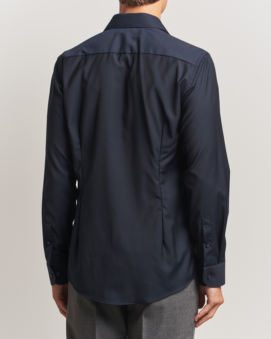 Herren | Hemden | Eton | Slim Fit Merino Shirt Navy