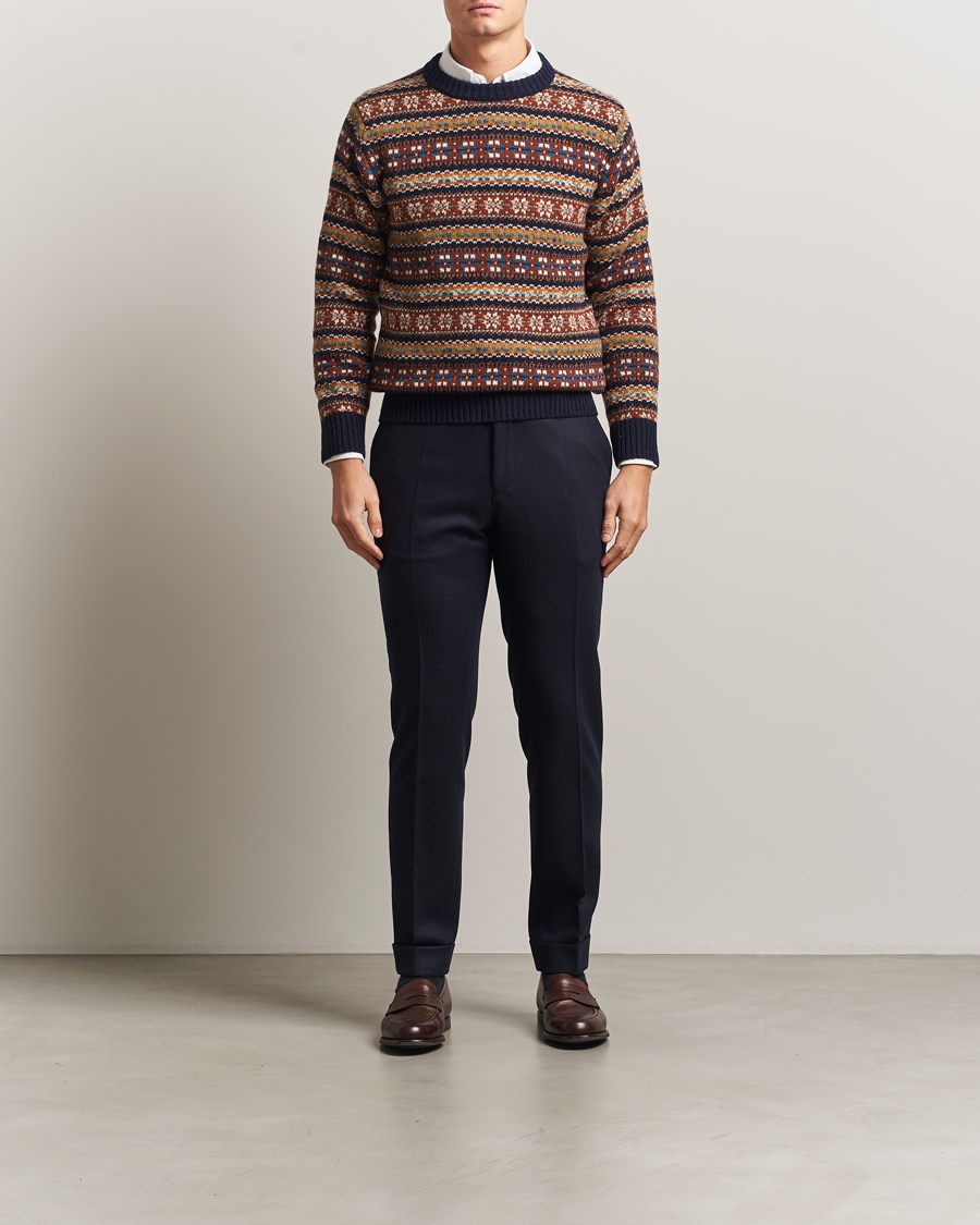 Herren | Pullover | Eton | Wool Knitted Fair Isle Sweater Multi