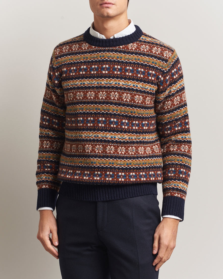 Herren | Pullover | Eton | Wool Knitted Fair Isle Sweater Multi
