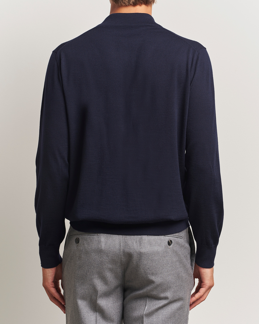 Herren | Pullover | Eton | Merino Knitted Polo Navy