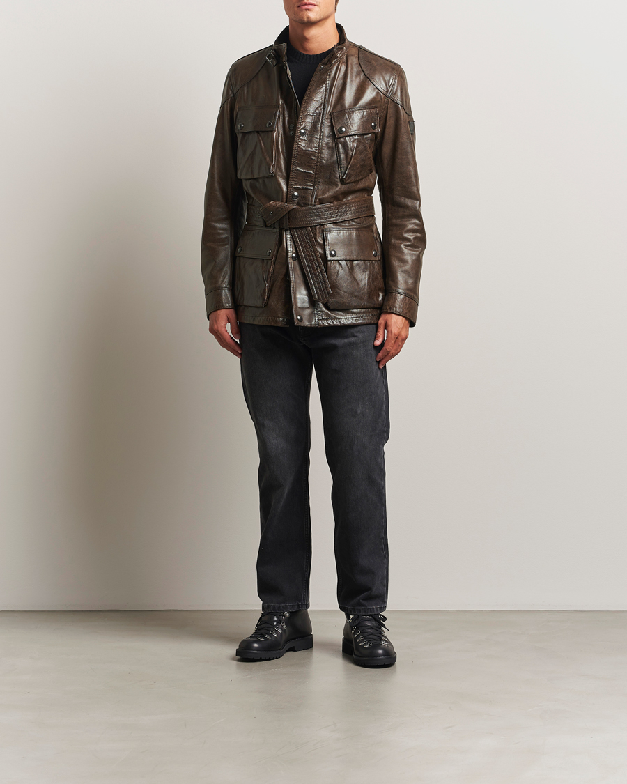 Herren | Jacken | Belstaff | Trailmaster Panther Leather Jacket Dark Earth