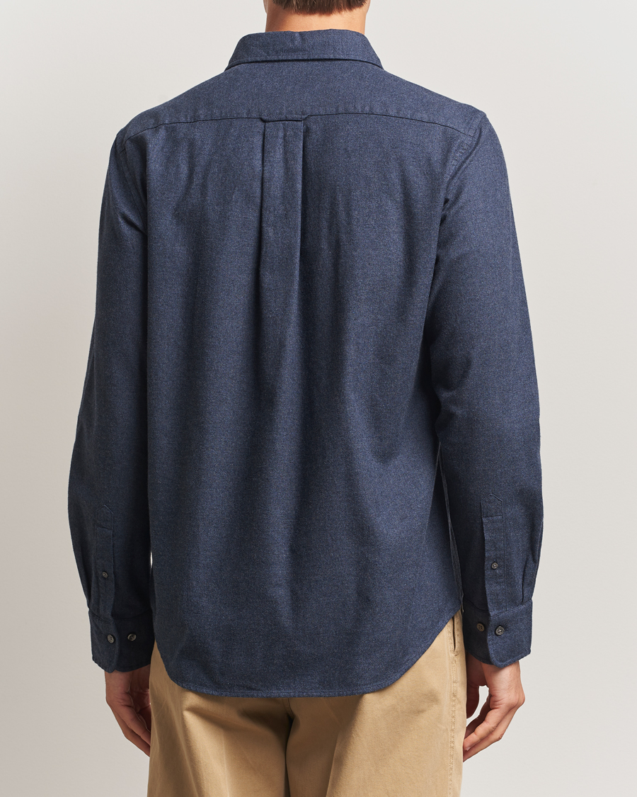 Herren | Hemden | GANT | Regular Fit Flannel Shirt Dark Indigo Melange
