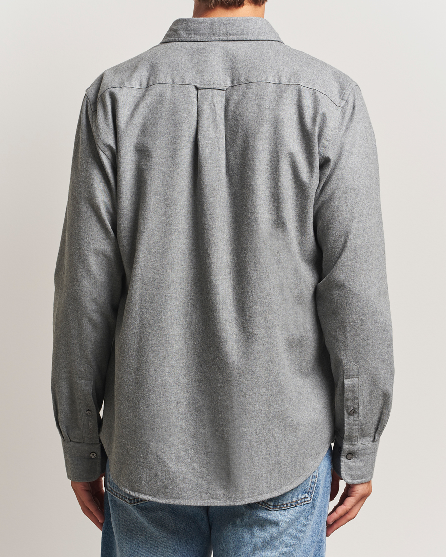 Herren | Hemden | GANT | Regular Fit Flannel Shirt Dark Grey Melange