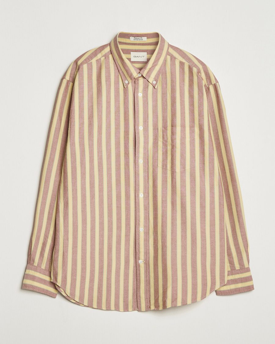 Herren | Hemden | GANT | Relaxed Fit Striped Heritage Oxford Shirt Modern Rust