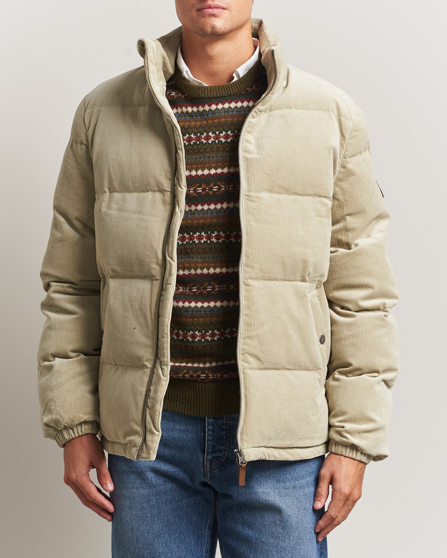 Herren | Jacken | Gant | Corduroy Down Puffer Jacker Greige