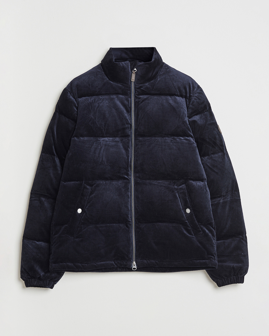 Herren | Jacken | GANT | Corduroy Down Puffer Jacker Evening Blue