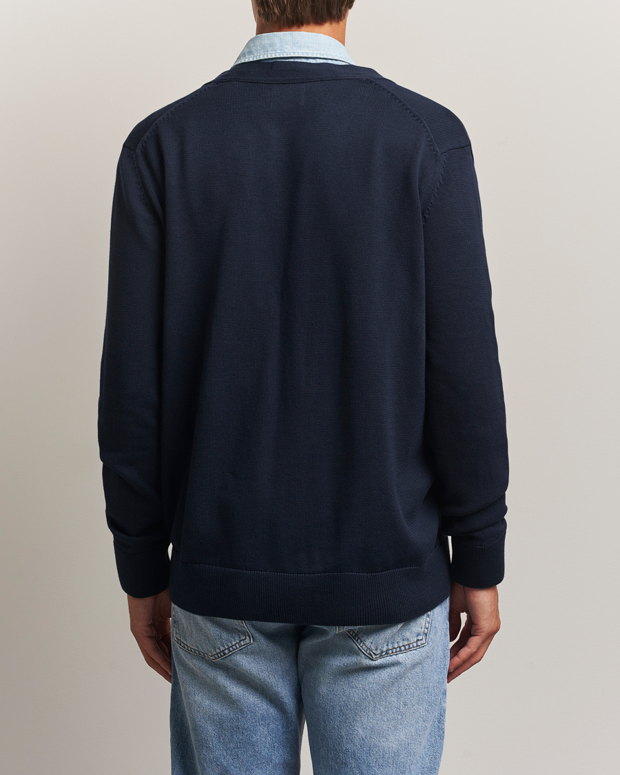 Herren | Pullover | Gant | Casual Cotton Cardigan Evening Blue
