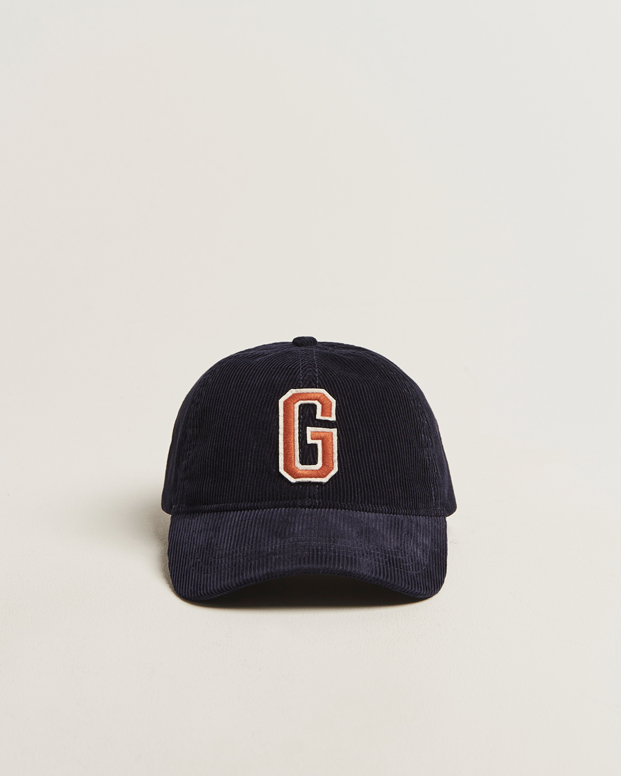 Herren | GANT G Badge Corduroy Cap Evening Blue | GANT | G Badge Corduroy Cap Evening Blue