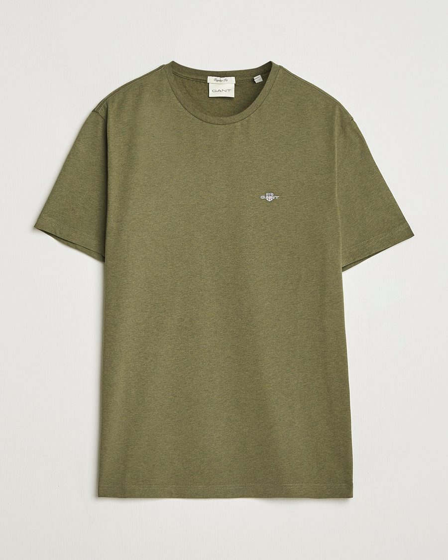 Herren | T-Shirts | GANT | The Original T-Shirt Khaki Green Melange