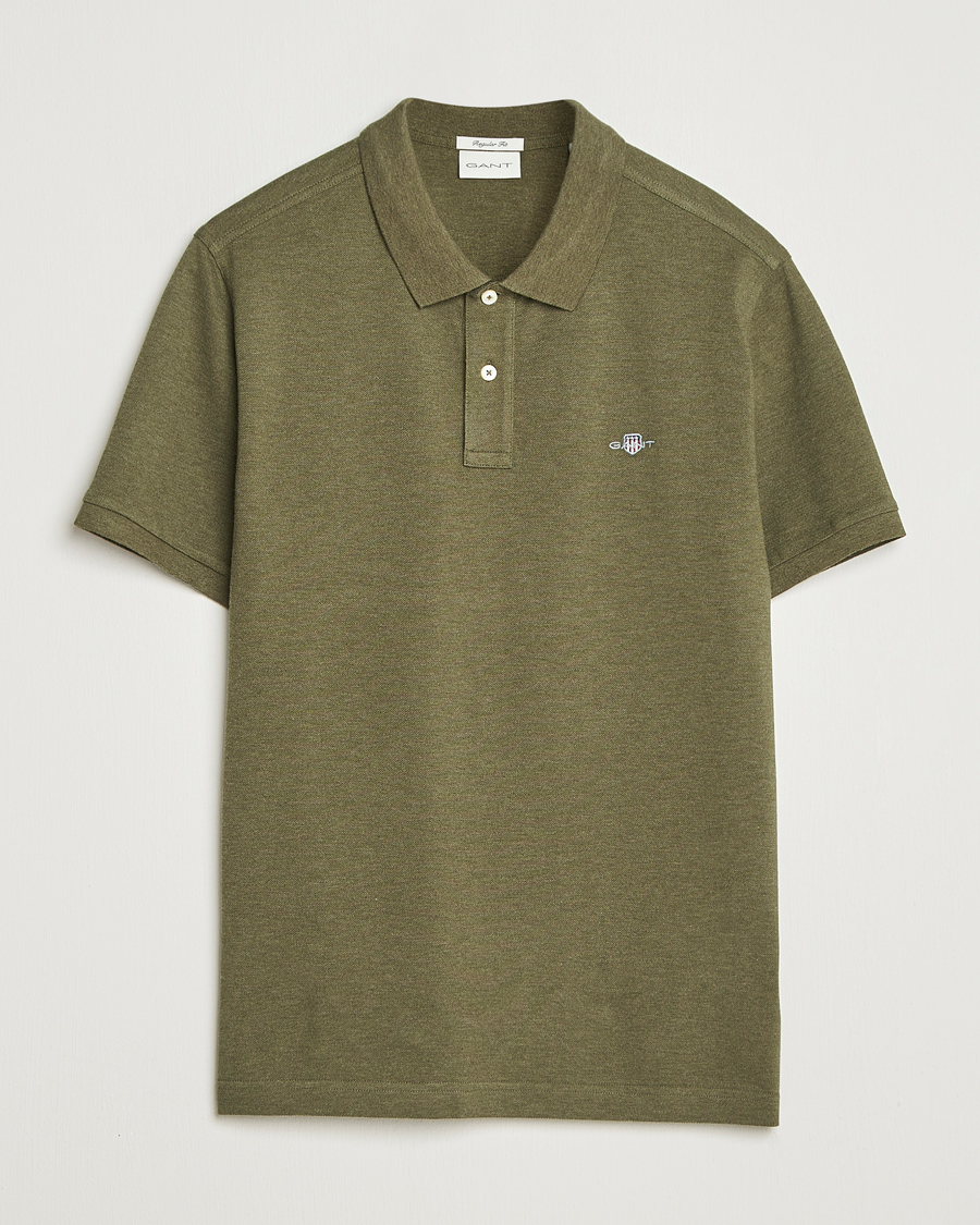 Herren | Poloshirts | GANT | The Original Polo Khaki Green Melange