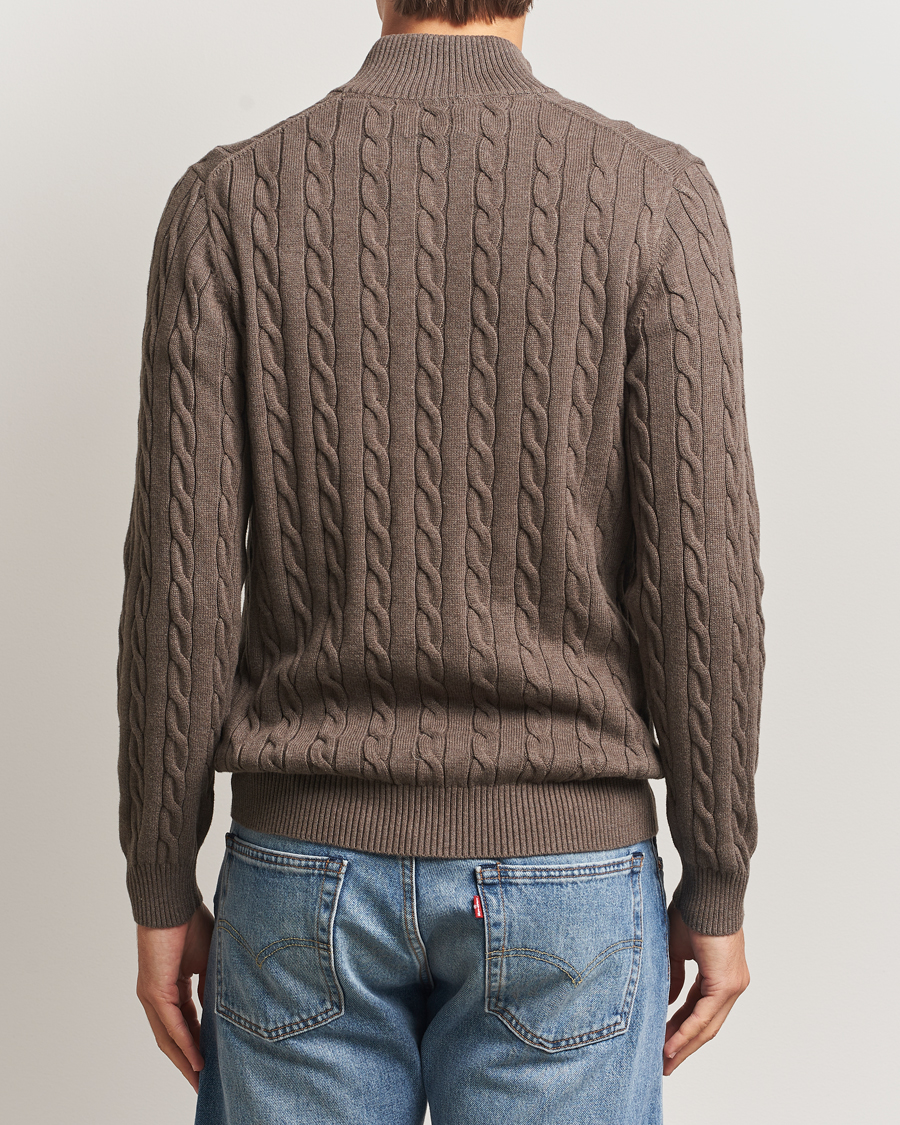 Herren | Pullover | GANT | Cotton Cable Half Zip Seawood Melange
