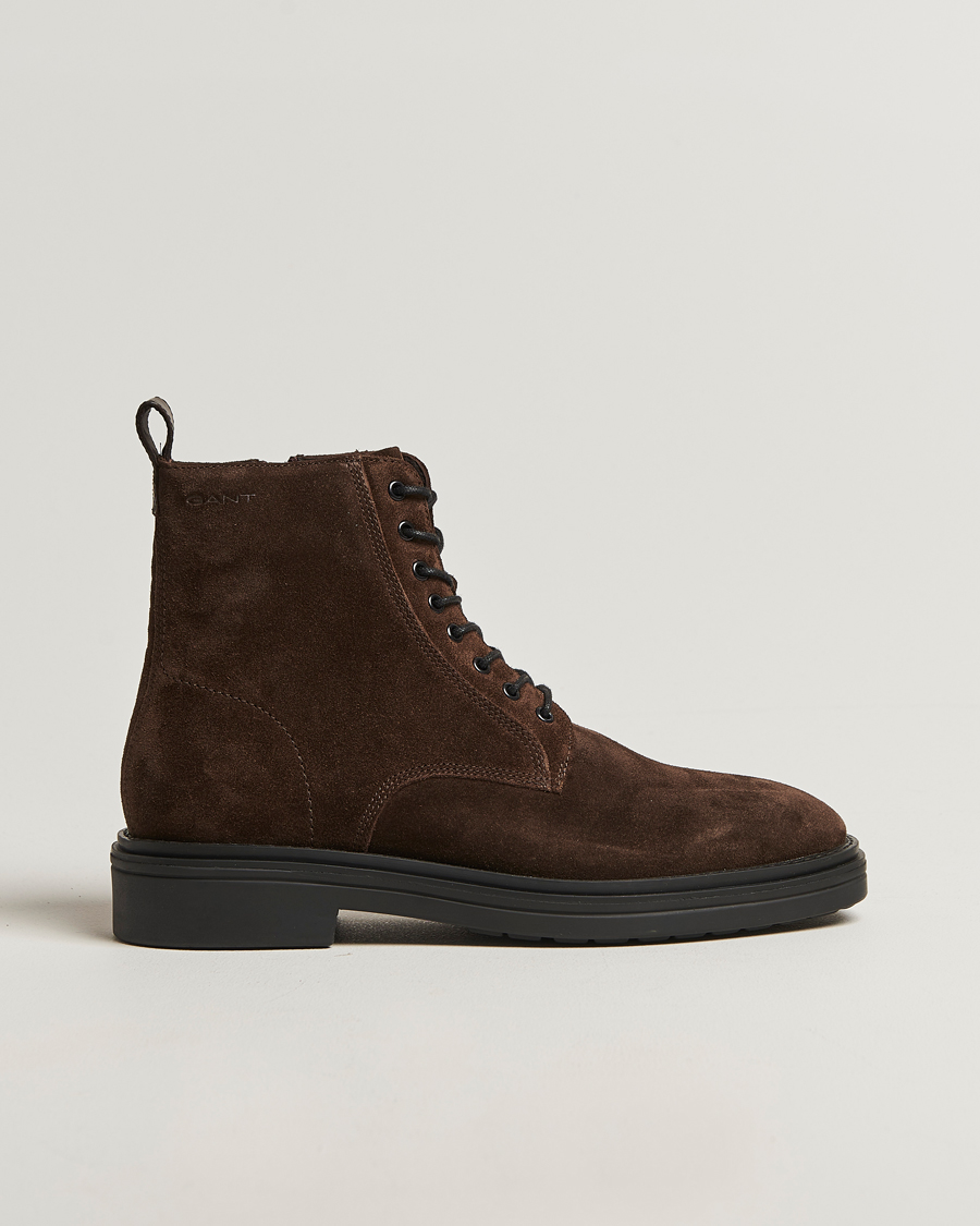 Herren | Boots | GANT | Boggar Suede Boot Espresso Brown