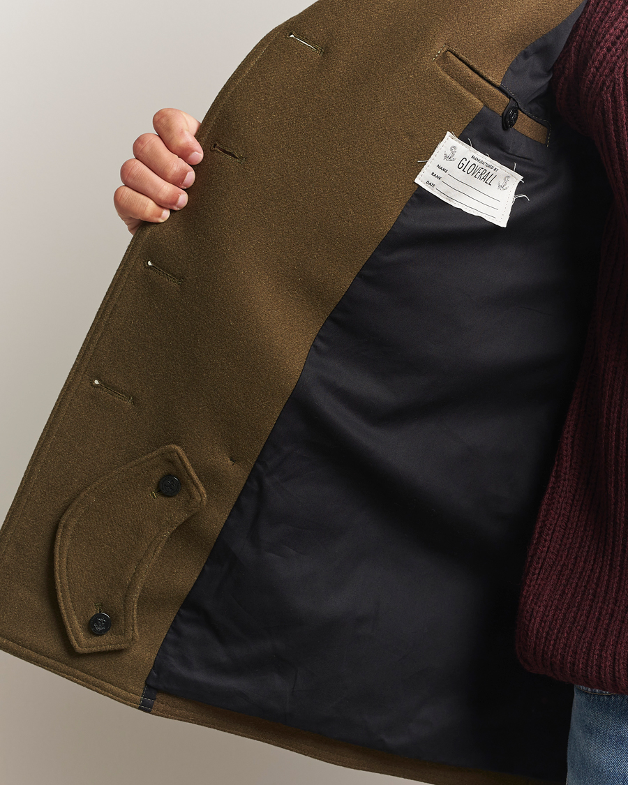 Herren | Jacken | Gloverall | Churchill Reefer Peacoat Loden Green
