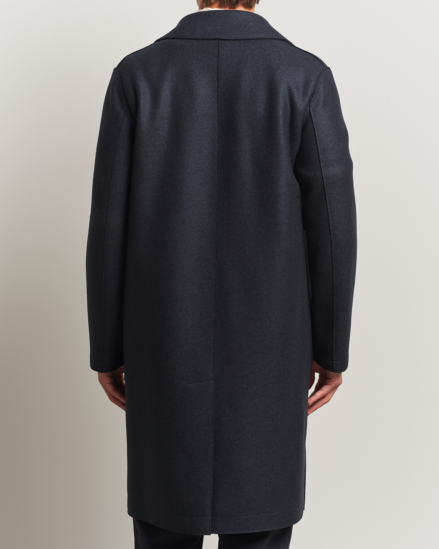 Herren | Jacken | Harris Wharf London | Pressed Wool Long Peacoat Dark Blue