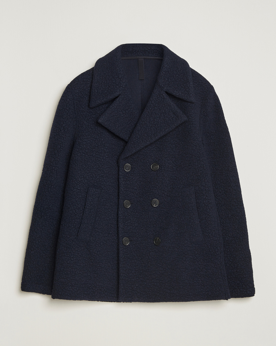 Herren | Jacken | Harris Wharf London | Boucle Peacoat Navy