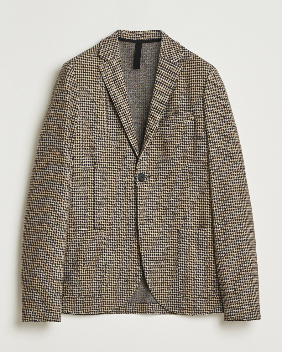 Herren | Sakkos | Harris Wharf London | Two Button Houndstooth Blazer Beige