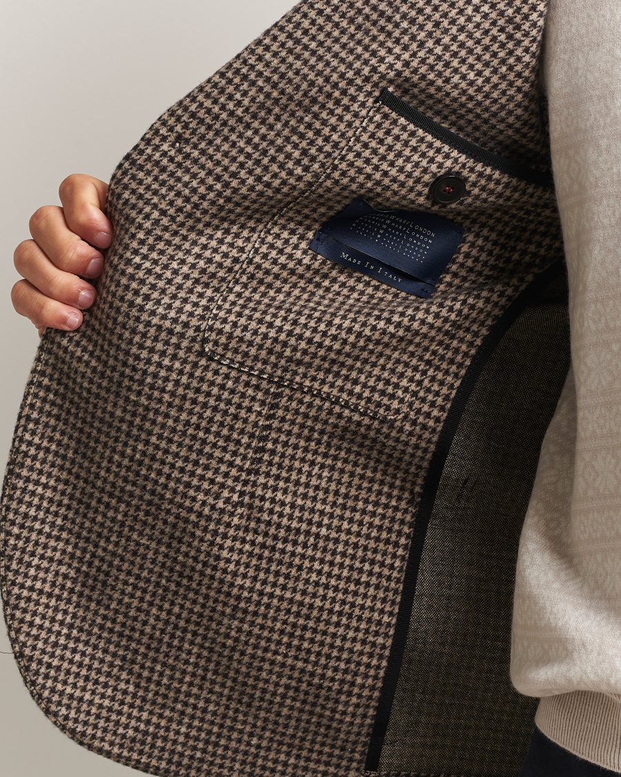 Herren | Sakkos | Harris Wharf London | Two Button Houndstooth Blazer Beige