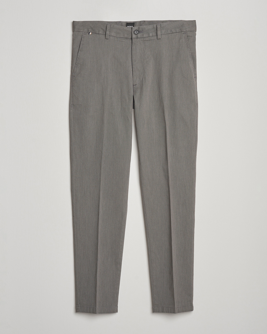 Herren | Hosen | BOSS BLACK | Kane Brushed Cotton Pleated Trousers Dark Grey