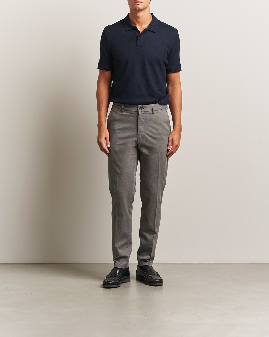 Herren | Hosen | BOSS BLACK | Kane Brushed Cotton Pleated Trousers Dark Grey