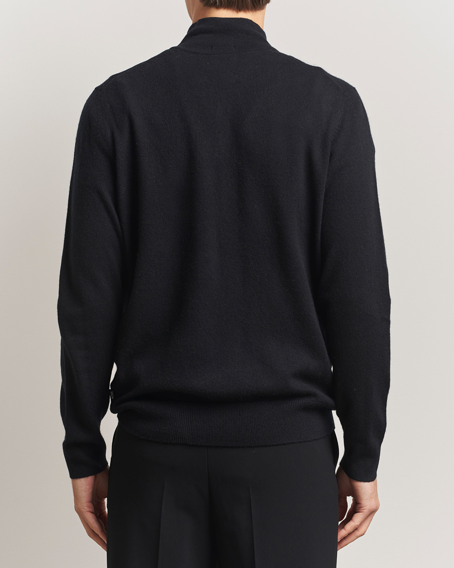 Herren | Pullover | BOSS BLACK | Hemarlo Wool/Cashmere Half Zip Black
