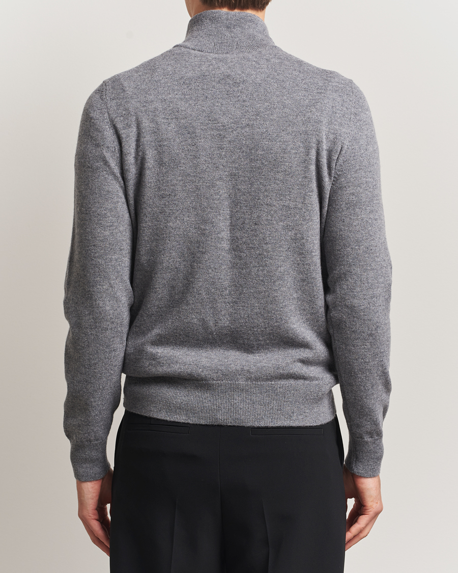 Herren | Pullover | BOSS BLACK | Hemarlo Wool/Cashmere Half Zip Medium Grey