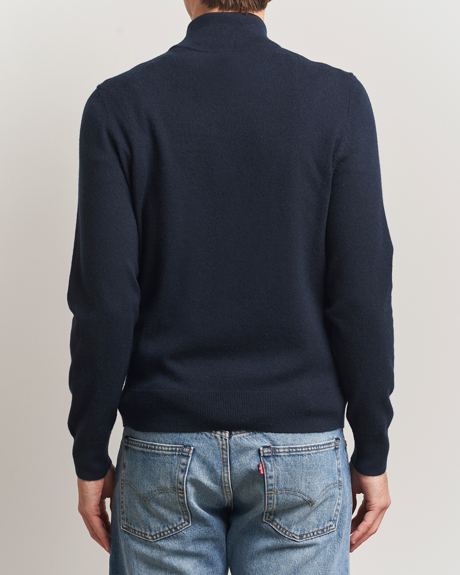Herren | Pullover | BOSS BLACK | Hemarlo Wool/Cashmere Half Zip Dark Blue