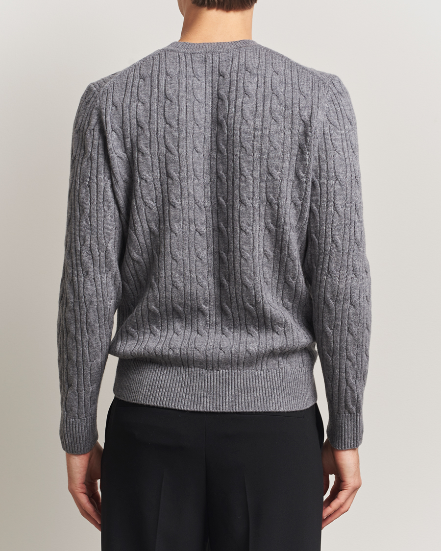 Herren | Pullover | BOSS BLACK | Hetico Wool/Cashmere Cable Sweater Medium Grey