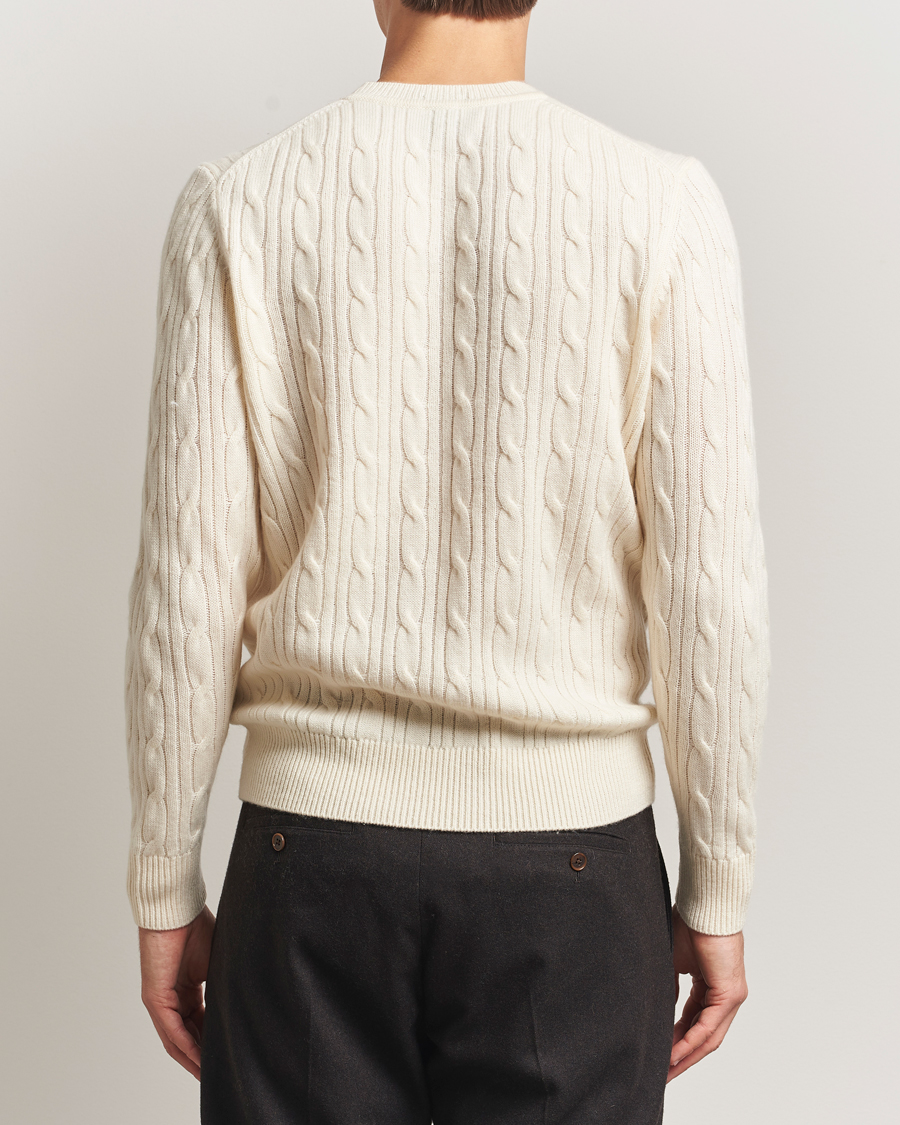 Herren | Pullover | BOSS BLACK | Hetico Wool/Cashmere Cable Sweater Open White