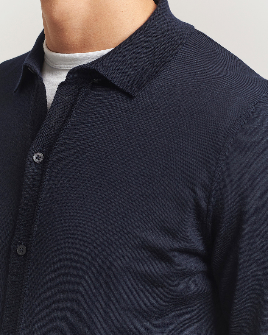 Herren | Pullover | BOSS BLACK | Helbert Wool Cardigan Dark Blue