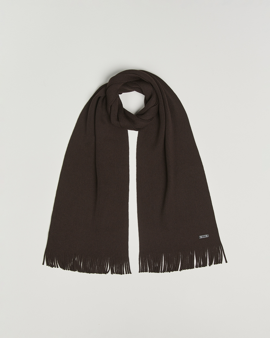 Herren | Schals | BOSS BLACK | Albas Wool Scarf Dark Brown