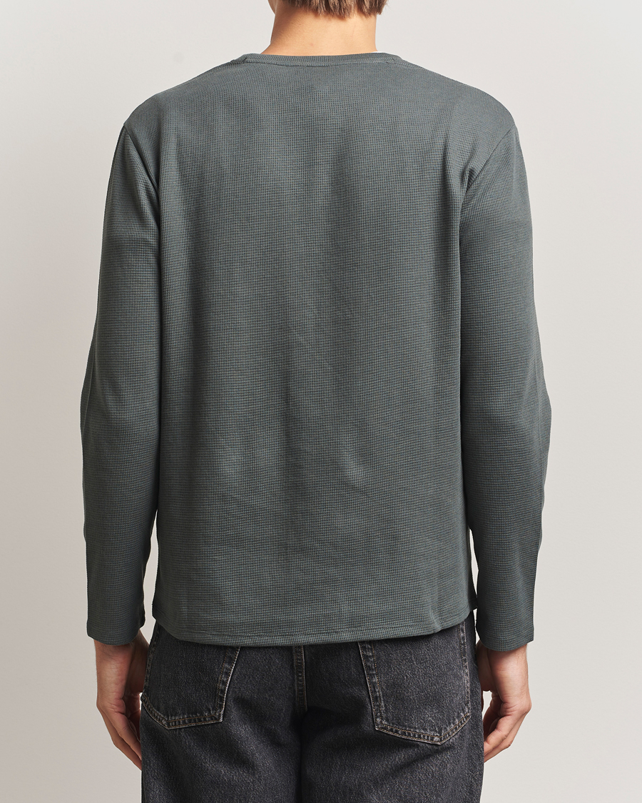 Herren | Schlafanzüge & Bademäntel | BOSS BLACK | Waffle Long Sleeve Pyjama T-Shirt Open Green