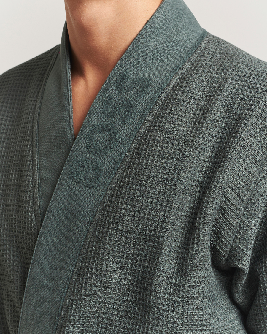 Herren | Schlafanzüge & Bademäntel | BOSS BLACK | Waffle Kimono Open Green