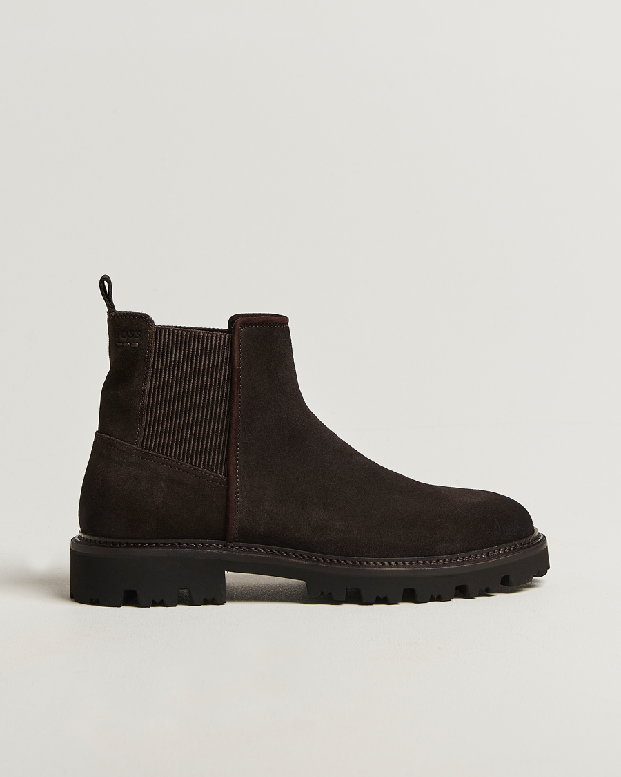 Herren | Boots | BOSS BLACK | Julyo Suede Chelsea Boot Dark Brown