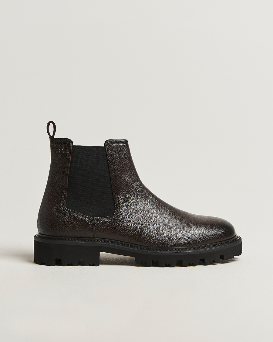 Herren | Boots | BOSS BLACK | Julyo Leather Chelsea Boot Dark Brown
