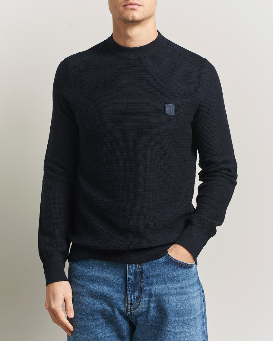 Herren | Pullover | BOSS ORANGE | Anion Knitted Sweater Dark Blue